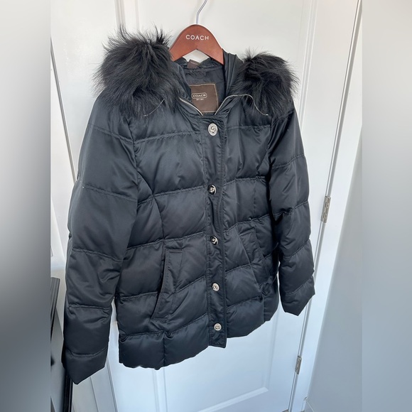 Coach Puffer Coat with Fur Hood - Picture 4 of 7